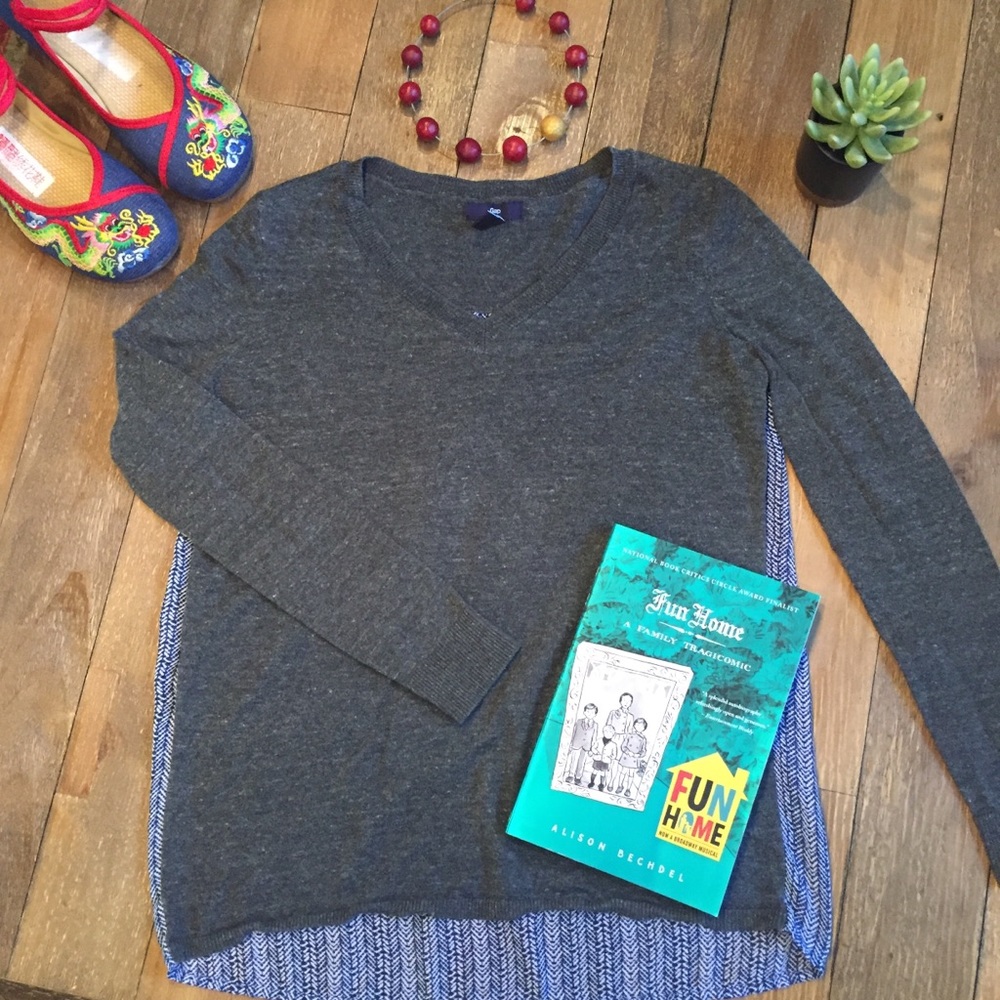 Gap lightweight sweater with silky patterned back